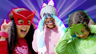 PJ Masks in Real Life  Looking after Baby Luna Girl  Pretend Play Super Heroes | PJ Masks Official