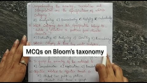 Important questions on Bloom