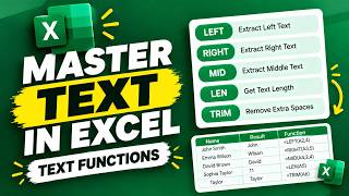 Master Text in Excel FAST | LEFT, RIGHT, MID, LEN & TRIM #excel #tutorial