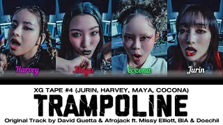 [XG TAPE #4] Trampoline (JURIN, HARVEY, MAYA, COCONA) | Color Coded Lyrics Resimi