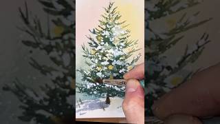 EASY watercolor Christmas Trees for beginners #watercolorpainting