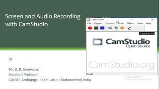 Screen and Audio Recording with CamStudio