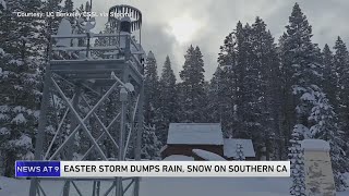 Easter weekend storm hits Southern California with rain and mountain snow