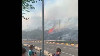 Incendio en el monte San Cristóbal el entre Pamplona y Ansoáin