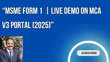 “How to File MSME Form-1 on MCA V3 Portal | Step-by-Step Live Demo (2025 Update)”