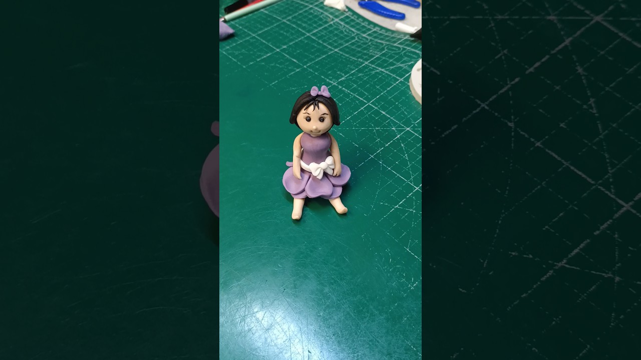 how to make fondant little girl / girl cake / cake topper / 