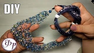 Malla de aire collar con joyas. ¿Qué hacer con los restos de cuentas?