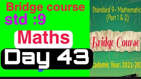 Bridge course std 9 maths day 43| semi English| nineth Mathematics bridge course day 43