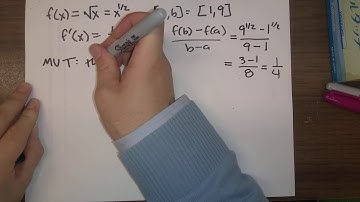 151 4.3 #2: Mean Value Theorem example