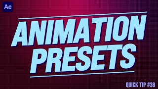 SAVE After Effects ANIMATION PRESETS in 2 MINUTES! - Adobe Tutorial