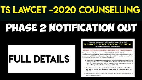 TS LAWCET -2020 SECOND PHASE OUT| Full Details | By Krishna