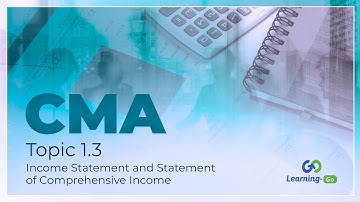 2021 CMA Part 1: Unit 1: Topic 1.3 – Income Statement and Statement of Comprehensive Income