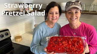 The best Easter Salad for dessert | Vintage Strawberry Pretzel Salad from Church Pot Lucks