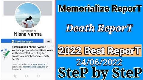 Facebook death report new trick 2022 | Facebook memrolize report new trick
