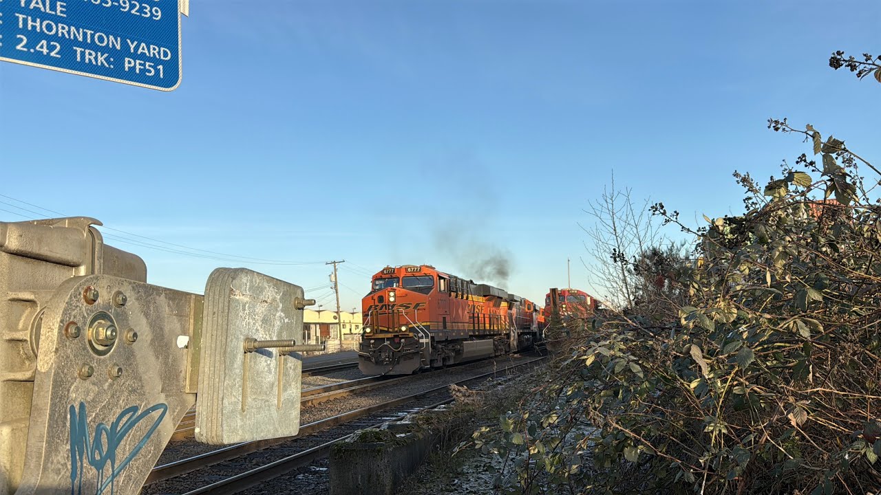 The Slowest Race!!! BNSF Mixed Train And CPKC Coal Train @ Surrey BC Canada 25JAN26