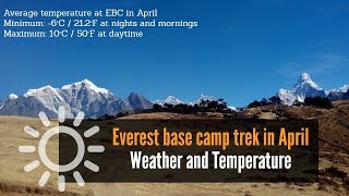 Weather and temperature of Everest base camp trek in April