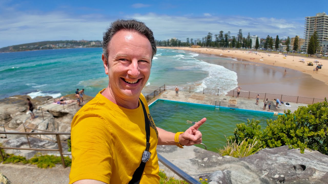 Summer Walk at Manly Beach in Sydney Australia