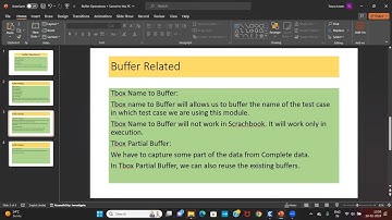 Standard Modules Buffer Operations in Tosca
