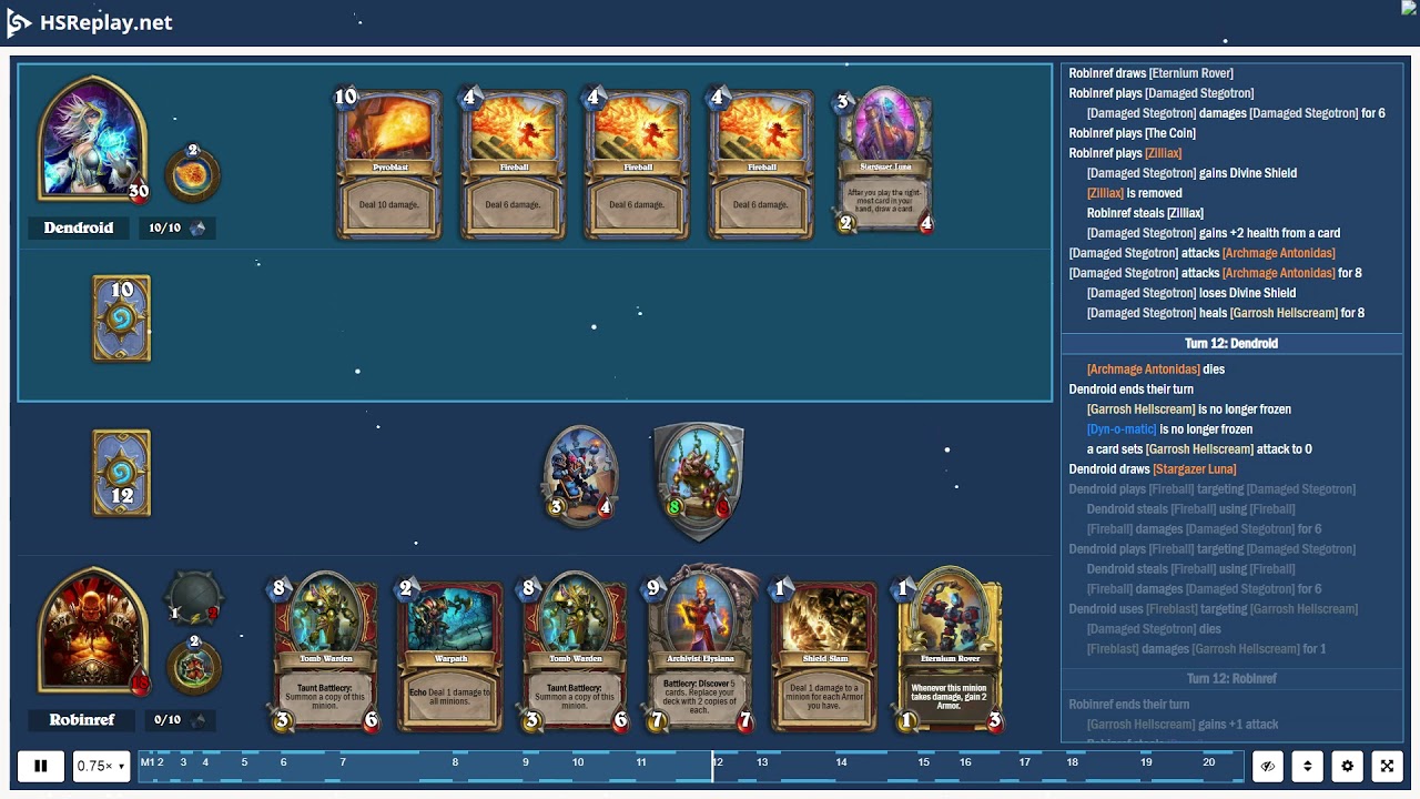 ProGaming - Hearthstone, Cyclone Mage(8) vs Control Warrior(8) by Dendroid and Robinref, Ranked -...