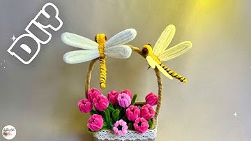 🐝Pipe Cleaner Animals🐝Simple way to make a beautiful Dragonfly with Pipe Cleaner | Fuzzy Wire