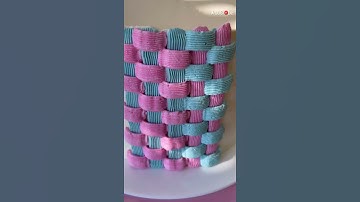 Cake Decoration by Piping a Buttercream Basketweave Design || Best Viral Videos