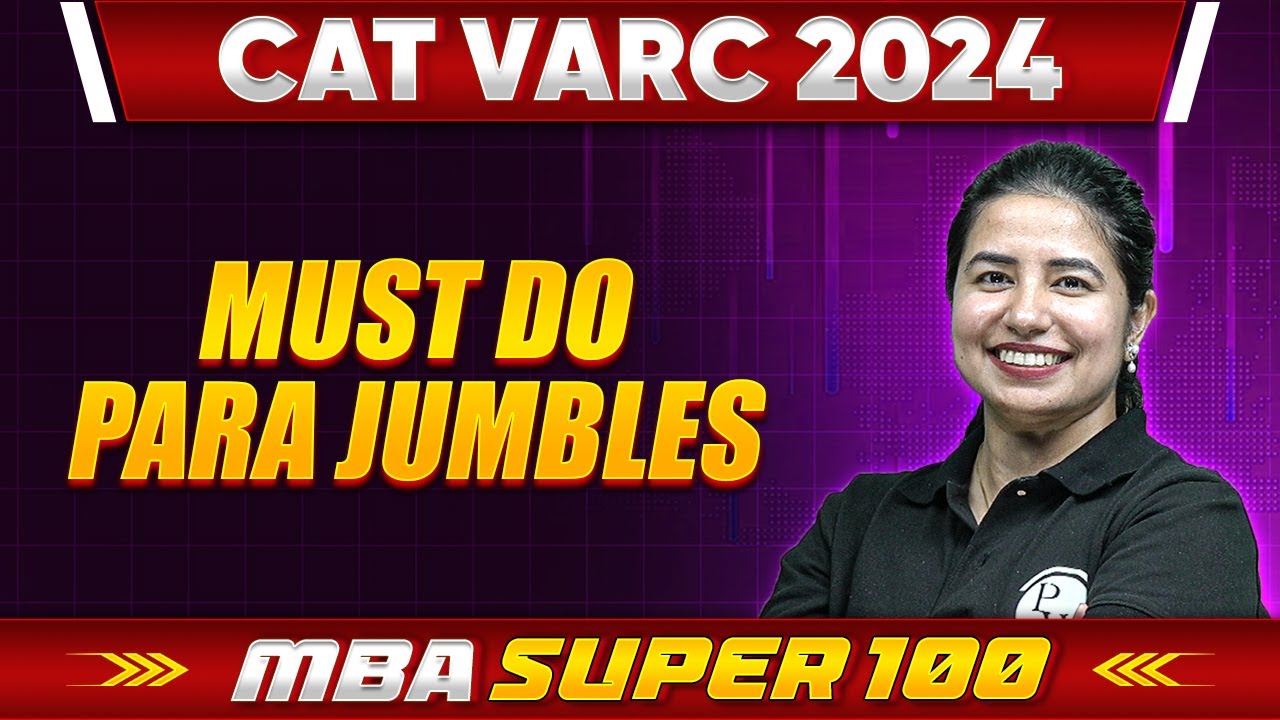 Must Do Para Jumbles | Lecture 01 | CAT VARC 2024 - YouTube