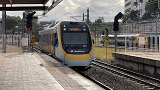 Trains around Brisbane with 3 car trains at Roma Street