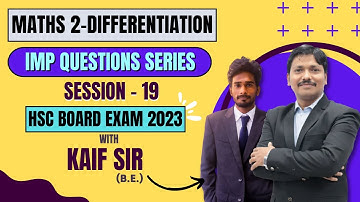 Imp Questions Series : 1.Differentiation- Maths 2 | HSC Board Exam 2023 | Session 19 | Dinesh Sir