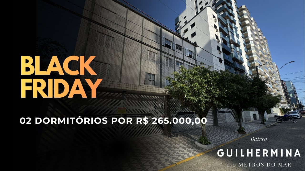 Apto 02 dormitórios por R$ 265.000,00 - 150 metros do mar no bairro da Guilhermina-SP