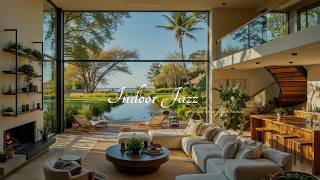 Luxury Indoor Living Jazz With Stunning Lake View - Calm Morning Music To Relax &amp; Recharge