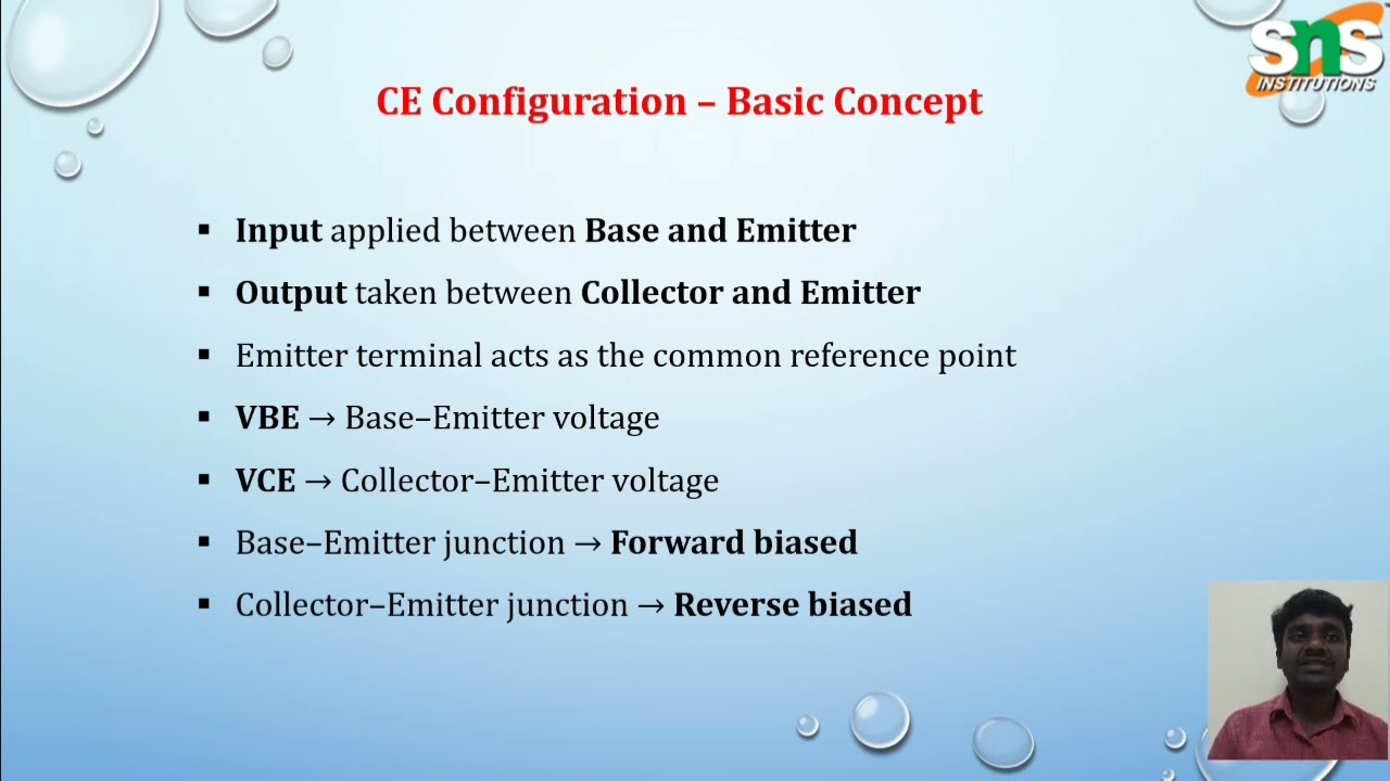 Transistor - Common Emitter Configuration l Basic Electronics l SNS Institutions