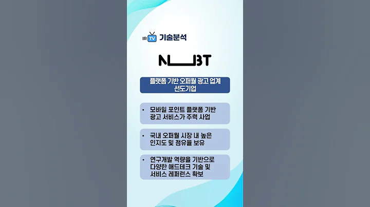 [기술분석] 엔비티 - 플랫폼 기반 오퍼월 광고 업계 선도기업