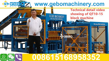 Technical detail video showing of Jamaica 12 dropper QT10-15 block machine with 4pcs vibration motor