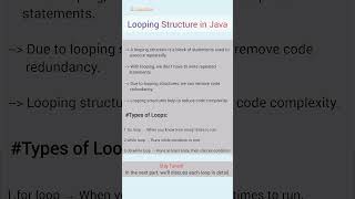 Looping Structure In JAVA #java #javawithvk #ai #fyp #code #coding #programming #learning