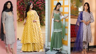 Latest Fresh Polka Dot Suit 2022||Beautiful Polka Dot Suits Designs For Regular Use||Office Wear screenshot 3