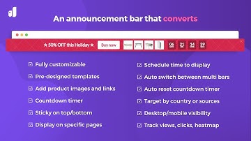 Create a top announcement bar quickly with Smart Bar - free Shopify app