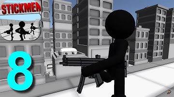 Stickman Gun Shooter 3D Walkthrough Part 8 Survival / Android iOS Gameplay HD