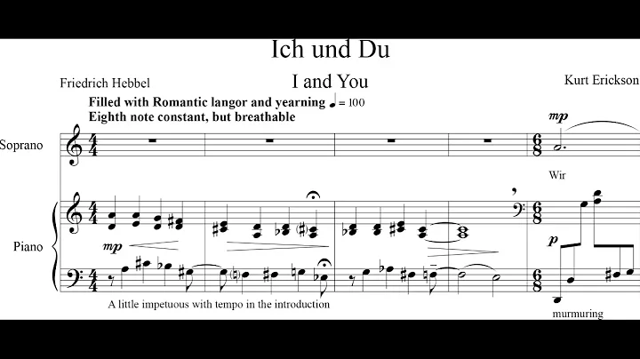 Kurt Erickson - Ich Und Du for Soprano and Piano (...