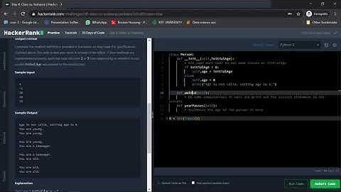 HackerRank | 30 Days of Code | Day 4: Class vs. Instance #learnwithme