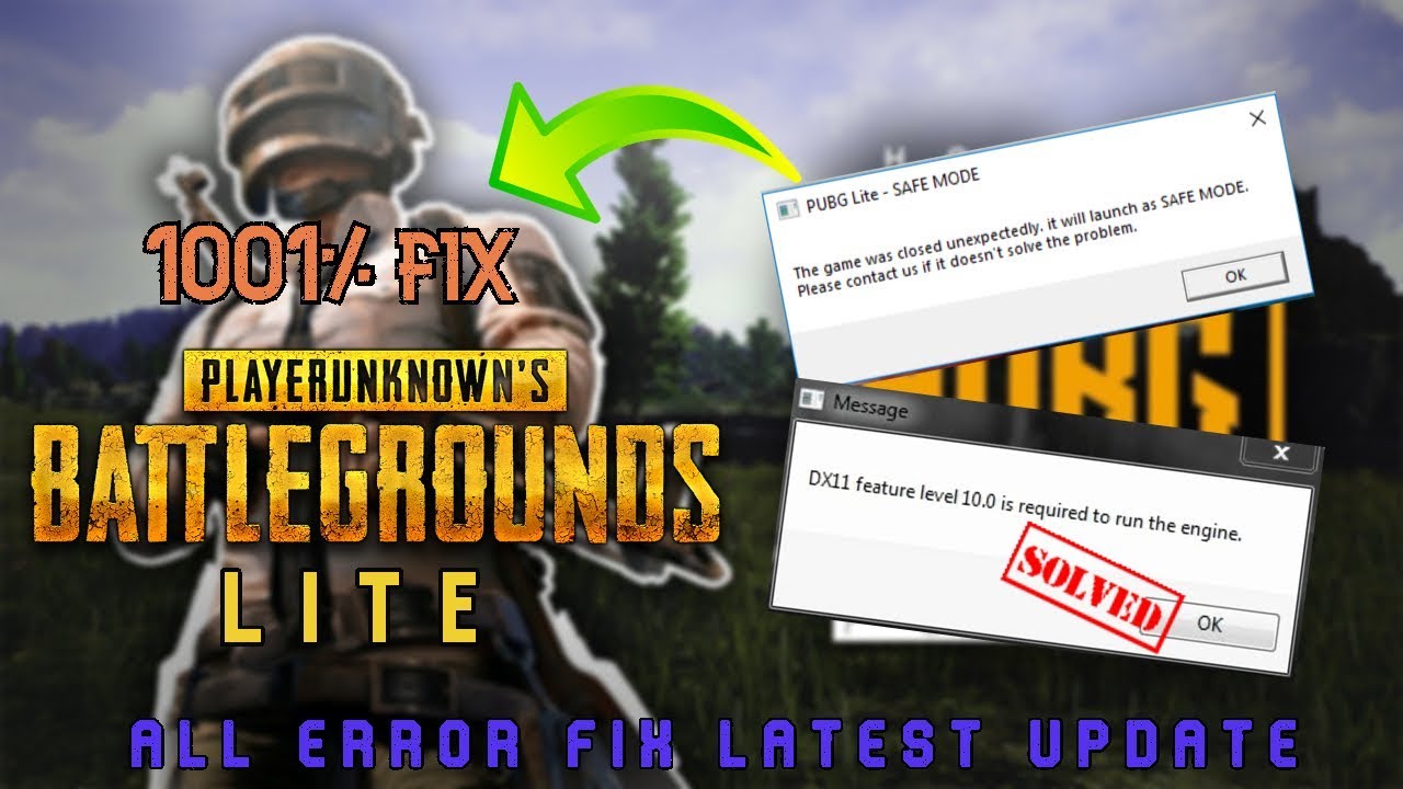 Pubglite Error Fix Dx11 Error Safe Mode Youtube