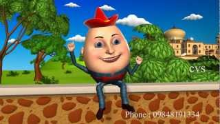Humpty Dumpty - 3D Animation English Nursery Rhyme songs For Children with Lyrics Resimi