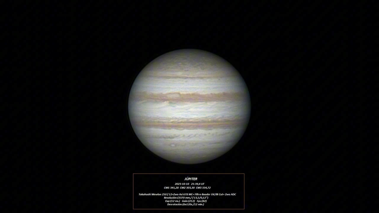 Jupiter astrophotography takahashi mewlon 250 ZWO Cámara ASI 678