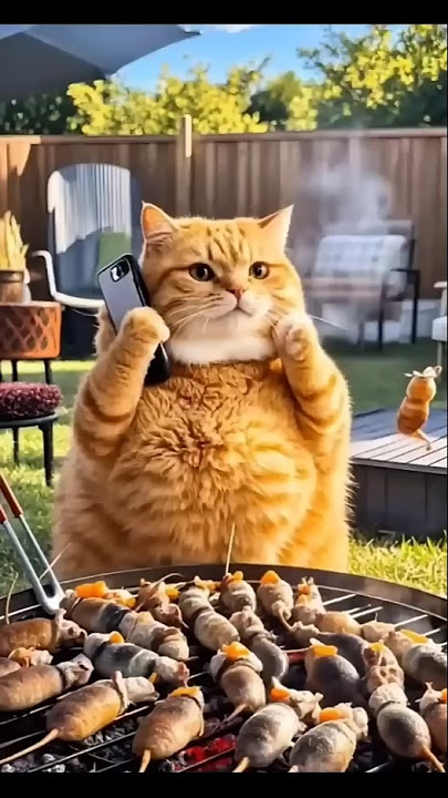 Kucing Gemoy Memasak Tikus Panggang #kucing #kucinggemoy #kucinglucu #ai
