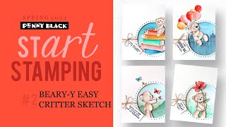 An Easy Card Sketch for Critter Stamps | stART stamping video series | Video 2 of 10