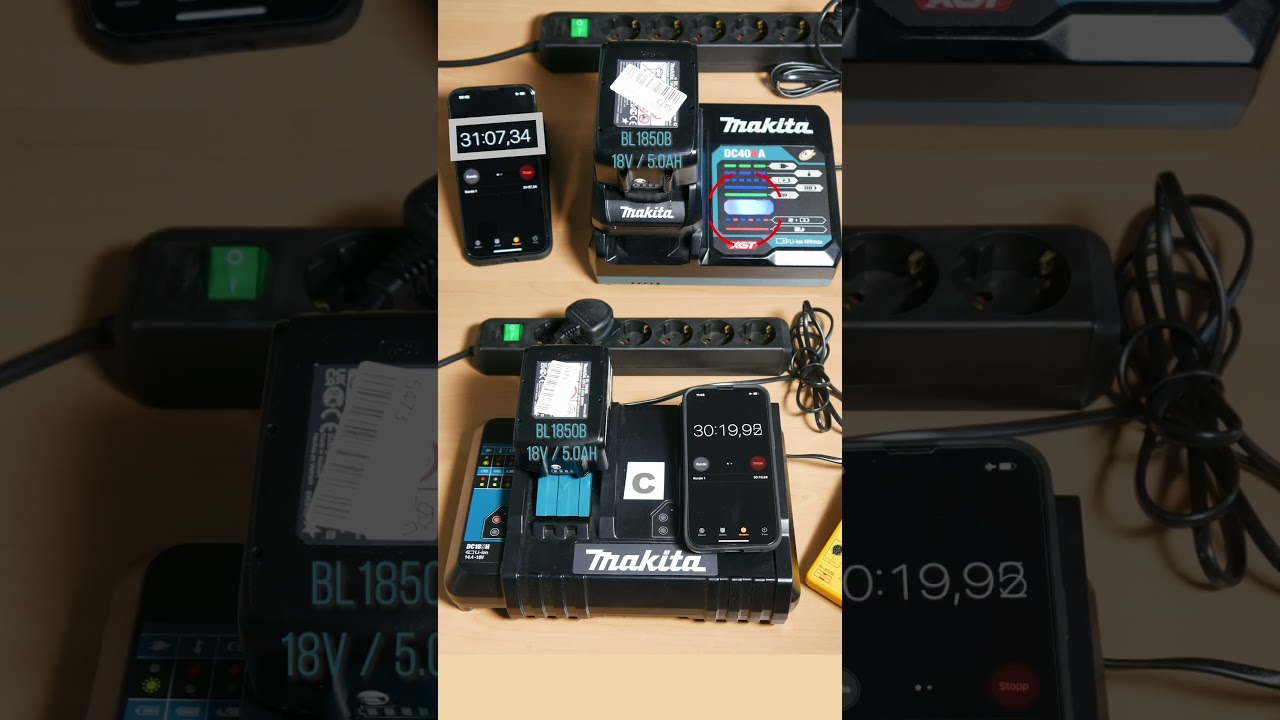 Deux chargeurs, une batterie Makita 