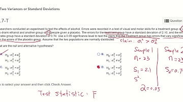 Intro to Statistics: 9.4 Two Variances and Standard Deviations