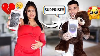 Destroying Pregnant Girlfriends Phone, Then Surprising Her With This For Valentines Day!