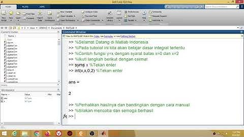 Integral Dasar dengan Syarat Batas a dan b di Matlab | Bagian I