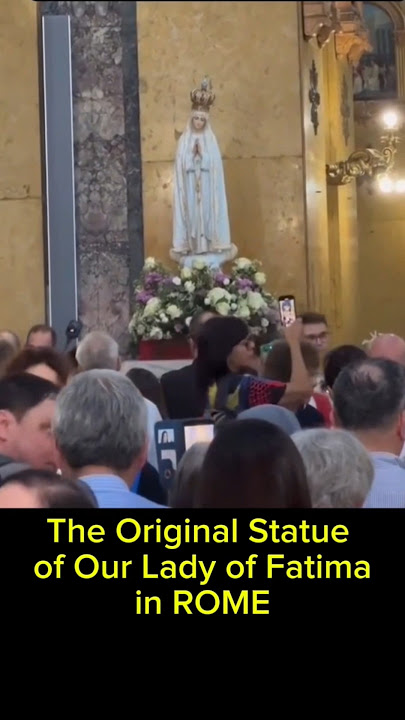 🌹 The Original Statue of Our Lady of Fatima Arrives in Rome | A Historic Blessing ✨ #holymary#rosary