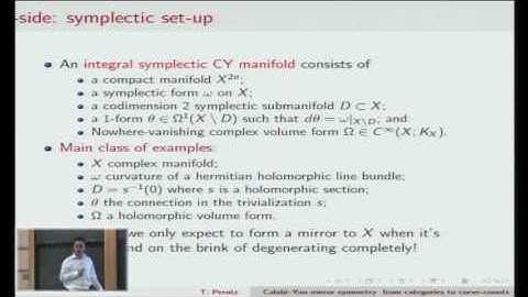 Calabi-Yau mirror symmetry: from categories to curve-counts - Tim Perutz